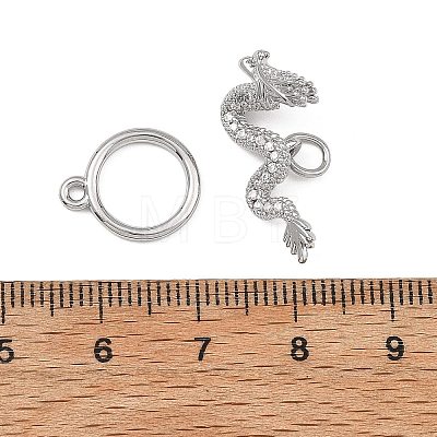 SHEGRACE Dragon Brass Micro Pave Clear Cubic Zirconia Toggle Clasps XGRQ58413-788P-1