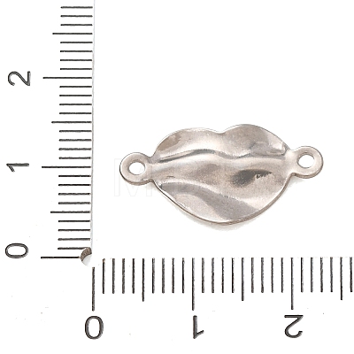 304 Stainless Steel Textured Links Connector Charms STAS-K302-02E-P-1