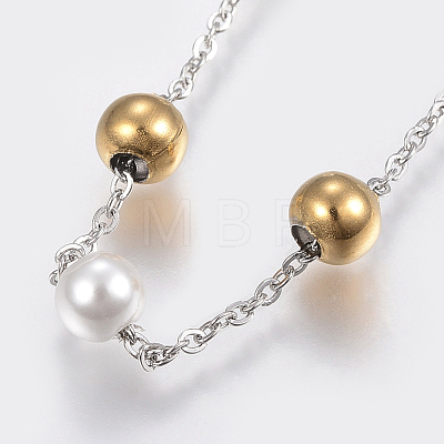 Trendy 304 Stainless Steel Cable Chain Bracelets BJEW-I243-14GP-B-1