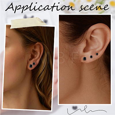 10Pcs 5 Styles 304 Stainless Steel Stud Earrings EJEW-SC0002-28-1