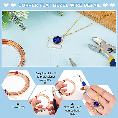 Copper Flat Bezel Wire CWIR-WH0016-02A-1