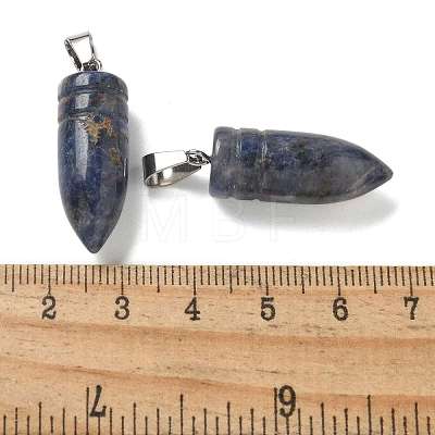 Natural Sodalite Pointed Pendants G-B127-18P-10-1