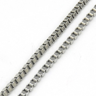 Trendy Unisex 201 Stainless Steel Box Chain Necklaces NJEW-L043C-48P-1