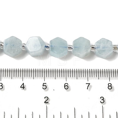 Natural Aquamarine Beads Strands G-P534-A08-01-1
