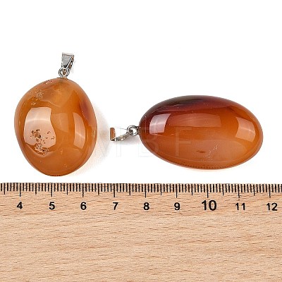Natural Red Agate Tumbled Stone Pendants GG-K002-06I-1