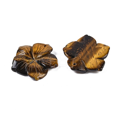 Natural Tiger Eye Carved Pendants G-B097-01A-07-1