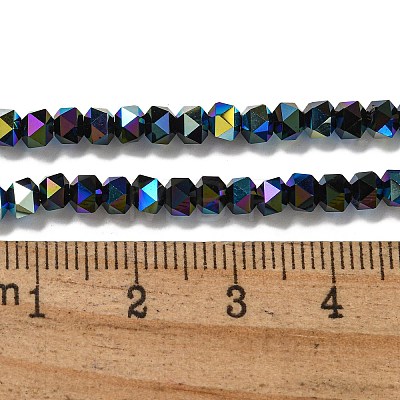 Electroplate Glass Beads Strands GLAA-Q105-02V-1