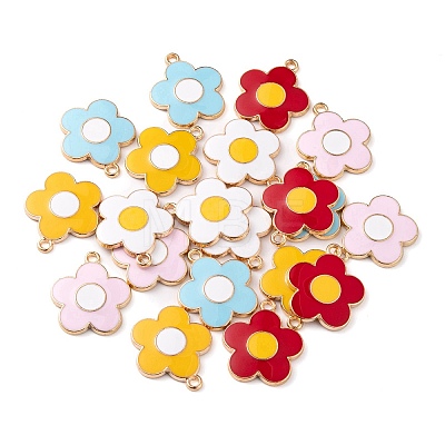 20Pcs 5 Colors Alloy Enamel Pendants ENAM-FS0001-05-1