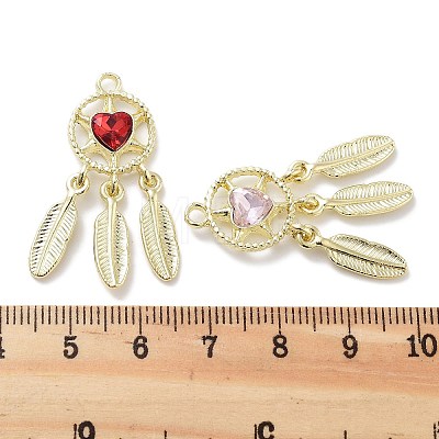 Rack Plating Alloy Rhinestone Pendants PALLOY-F311-19G-1