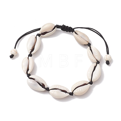 3Pcs 3 Colors Natural Shell Braided Bead Bracelets Set BJEW-JB10111-1