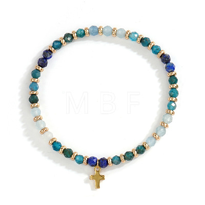 Vintage Brass Cross Charm Bracelets GR0330-3-1