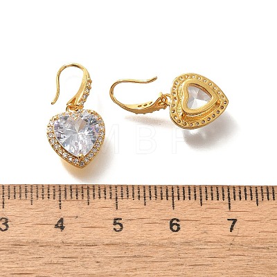 Brass Cubic Zirconia Dangle Earrings EJEW-M048-06G-1