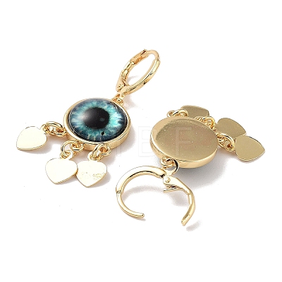 Real 18K Gold Plated Brass Heart Chandelier Earrings EJEW-L269-048G-01-1