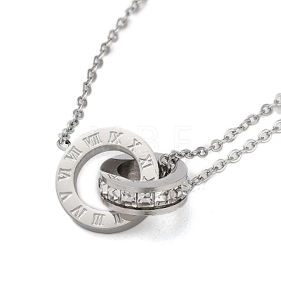 Roman Numerals Stainless Steel Link Bracelets LS-BJEW-L689-01P-1