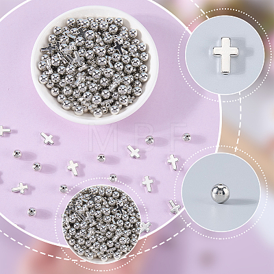 600Pcs 2 Styles CCB Plastic Beads CCB-SP0001-15A-1