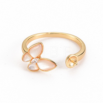 Brass Peg Bails Cuff Finger Ring Settings KK-S356-266-NF-1