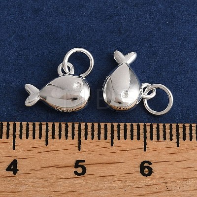 925 Sterling Silver Fish Charms STER-I024-03S-02-1