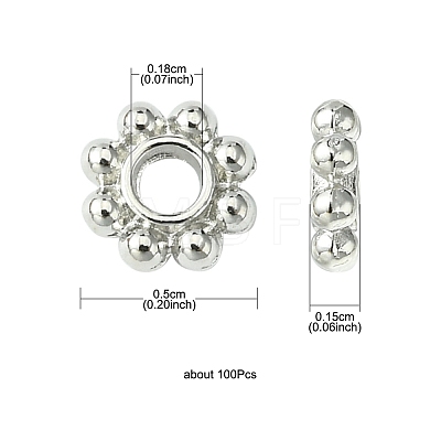 Alloy Daisy Spacer Beads PALLOY-YW0001-80-1