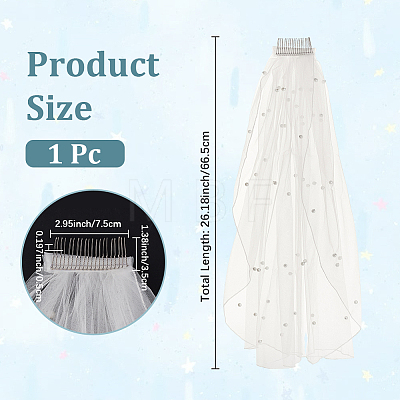1Pc Polyester Mesh Bridal Veils AJEW-CP0011-53-1