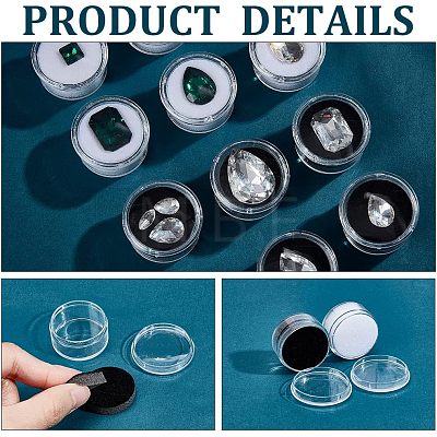 20Pcs 2 Colors Plastic Nail Decorate Storages MRMJ-CA0001-34-1