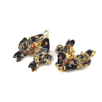 Brass Cloisonne Pendants KK-P251-A01-G-09-1