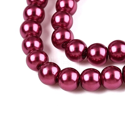 Baking Painted Pearlized Glass Pearl Round Bead Strands HY-Q003-4mm-14-1