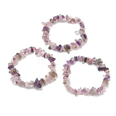Natural Quartz Chip Beaded Stretch Bracelets for Women BJEW-D467-01C-1