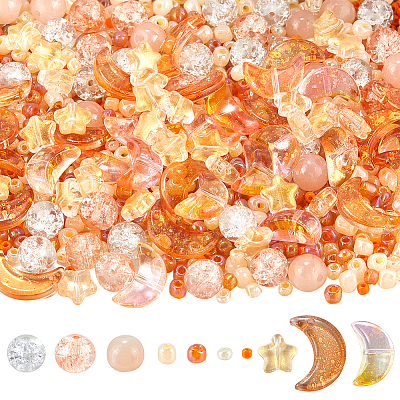 Mixed Styles Transparent Glass Beads GLAA-SC0002-17B-1