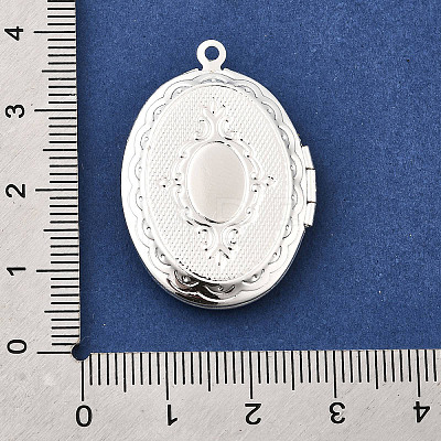 Rack Plating Brass Locket Pendants KK-K277-05S-1