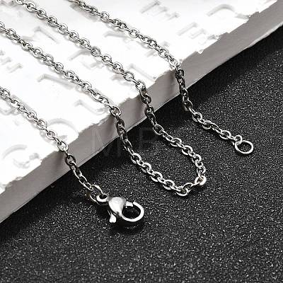 Non-Tarnish 304 Stainless Steel Cable Chain Necklaces NJEW-K090-01P-1