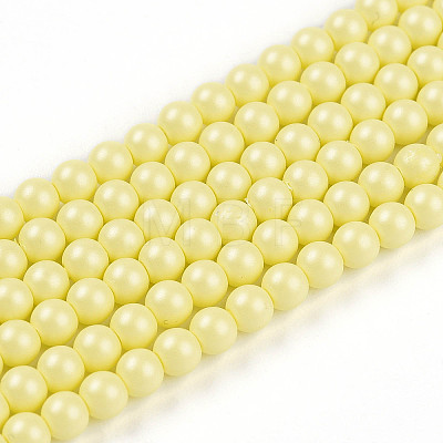 Baking Painted Pearlized Glass Pearl Bead Strands HY-N002-3mm-B03-1