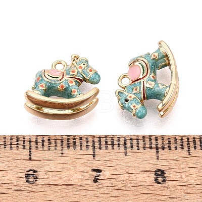 Brass Enamel Pendants KK-T081-16E-G-1