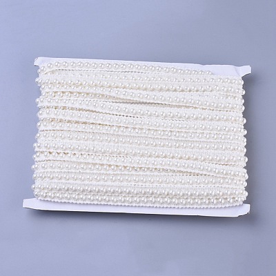 Plastic Imitation Pearl Beads Ribbons FIND-WH0043-54-1