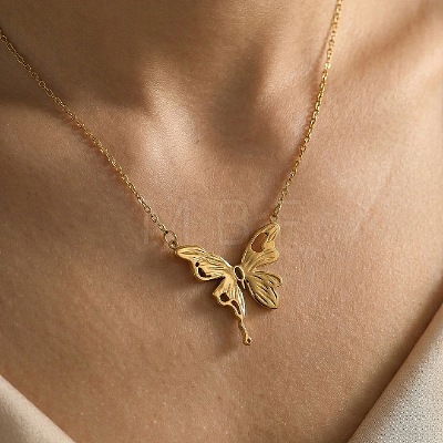 304 Stainless Steel Pendant Necklaces for Women WG6AE64-01-1