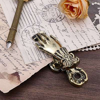 1Pc Alloy Hand Shaped Bookmark Clip AJEW-CP0010-81-1