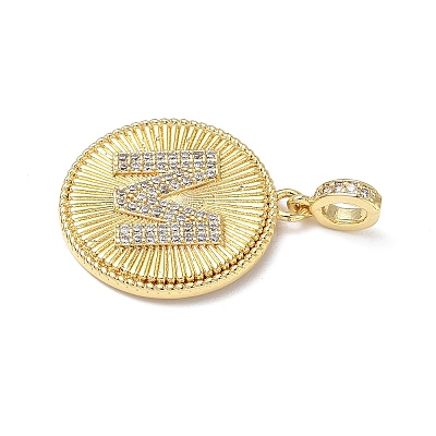 Brass Micro Pave Clear Cubic Zirconia Pendants KK-L253-17G-M-1