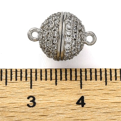 Brass Micro Pave Clear Cubic Zirconia Magnetic Clasps KK-A230-02C-P-1