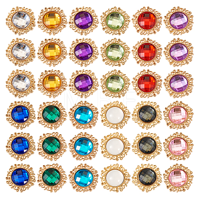 48Pcs 12 Colors Glass Cabochons GLAA-TA0001-52-1