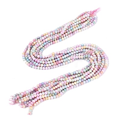 Anti-Tarnish Electroplate Glass Beads Strands EGLA-ZX010-4mm-14-1