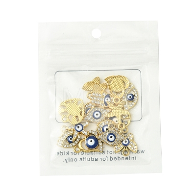 16Pcs 8 Styles UV Plating Alloy Enamel Pendants FIND-FS0002-74-1