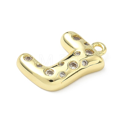 Brass Micro Pave Clear Cubic Zirconia Pendants KK-I476-02G-J-1