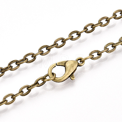 Iron Cable Chains Necklace Making MAK-R013-76cm-AB-1