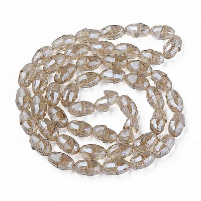 Electroplate Transparent Glass Beads Strands EGLA-N002-35-F04-1