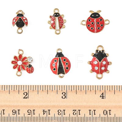 24Pcs 6 Styles Alloy Crystal Rhinestones Connector Charms FIND-FS0004-78-1