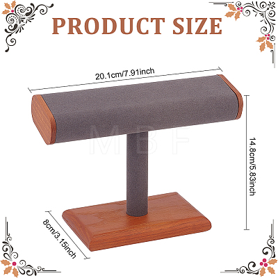 T-Shaped Bar Wood Covered with Microfiber Bracelet Display Stands BDIS-WH0014-01-1