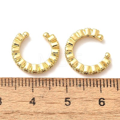 Brass Micro Pave Cubic Zirconia Cuff Earrings X-ZIRC-H109-06G-1