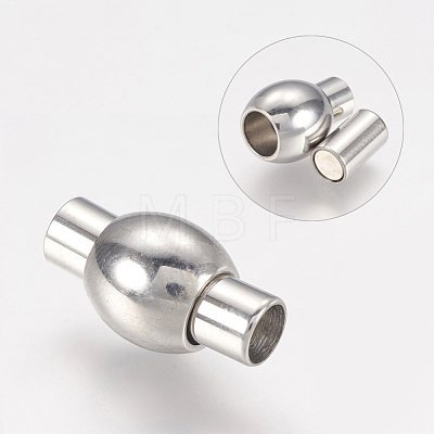 Smooth 304 Stainless Steel Magnetic Clasps with Glue-in Ends X-MC085-1