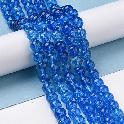 Crackle Glass Round Bead Strands CCG-C001-01B-03-1