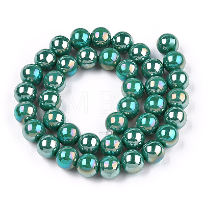 Electroplate Opaque Glass Beads Strands GLAA-T032-P4mm-AB12-1