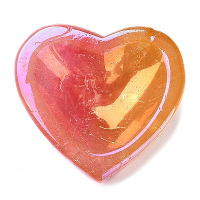 Electroplated Natural Quartz Crystal Heart Bowl DJEW-C010-01-1